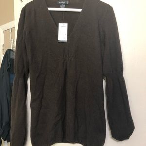 Real cashmere sweater. Evelyn brand. Deep cocoa